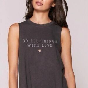 Spiritual Gangster Women's Sleeveless Muscle Tank Top - Dark Gray Size Large